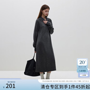 范思藍(lán)恩23FS14498慵懶風(fēng)針織連衣裙女冬直筒中長款彩點紗毛衣裙 灰色彩點 M