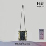 日著原創(chuàng)女包2025新款時尚小眾金屬鉚釘復古牛仔單肩斜挎百搭小包 雪山青 均碼