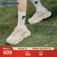 FILA FUSION斐樂女鞋BIANCO老爹鞋季新款硬糖鞋休閑鞋厚底運動鞋女 夏威夷果黃-MS 36.5