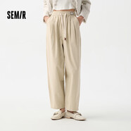 森馬（Semir）【大促福袋】休閑褲男女簡約百搭長褲夏季運(yùn)動(dòng)風(fēng)潮流褲子 女-N款白色調(diào)【顯瘦錐形褲】 M