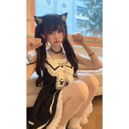 OIMG少女感新款甜美可愛(ài)洛麗塔撞色連衣裙拼接蕾絲海軍領(lǐng)蓬蓬裙女收腰 連衣裙【后背鏤空】 品質(zhì)升級(jí)款 M