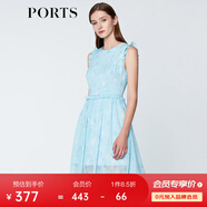 PORTS寶姿商場(chǎng)同款 新品女裝甜美木耳邊裝飾無(wú)袖連衣裙SN8D027HPP022 煙波色 L (8)