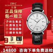 【二手99新】萬國（IWC）柏濤菲諾系列腕表 自動(dòng)機(jī)械鐘表月相計(jì)時(shí)大盤二手瑞表紅60經(jīng)典正裝男士手表 40mm 白盤銀針皮帶款I(lǐng)W356501