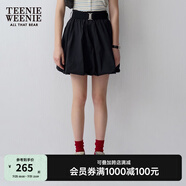 Teenie Weenie小熊女裝簡(jiǎn)約夏季高腰花苞短裙蓬蓬裙公主裙少女感 黑色 S (160)