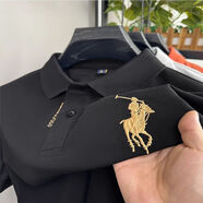 鑫羅圣?！靖叨藀olo】新款夏季男士短袖T恤翻領(lǐng)POLO衫刺繡純色商務(wù)男上衣 白色黑色灰色藍(lán)色 常規(guī) 均碼 160