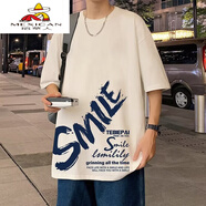 稻草人（MEXICAN）大碼男裝300斤t恤短袖夏季新款潮牌加肥加大胖子寬松半袖上衣服 T47白色 L 100110斤