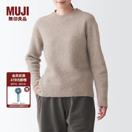無(wú)印良品 MUJI 女式 含牦牛絨駱駝絨圓領(lǐng)毛衣 長(cháng)袖針織衫秋 冬季 深咖啡色 M -L(165/88A)