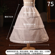 漢佺兒童婚紗裙撐女童禮服裙撐蓬蓬裙半身裙撐花童裙撐女童演出服襯裙 白色75cm【三鋼圈】 均碼