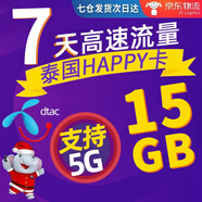 泰國電話卡happy卡無限4g/5g普吉島清邁曼谷7/10天手機上網(wǎng)流量卡 7天15GB流量/京東倉