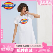 Dickies【商場同款】女式印花LOGO潮流短袖連衣裙春夏新品7548 白色 S