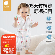 貝肽斯嬰兒衣服夏季薄款連體衣短袖竹棉紗布新生嬰兒連體衣套裝 萌兔環(huán)游【50s竹棉 柔滑升級(jí)】 80 cm