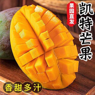 金百粟凱特芒果 新鮮時(shí)令水果現摘芒果青整箱送禮禮盒 凈重2.5-3斤嘗鮮果【單果250g+】
