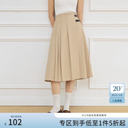 范思藍恩范思藍恩學(xué)院風(fēng)A擺純色半身裙女春季2025新款修身精致感長(cháng)裙1201 卡其色 S