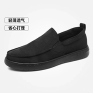 高端商務(wù)鞋透氣軟底三防布鞋男夏休閑懶人單鞋一腳蹬冰絲帆布鞋 輕彈冰絲布鞋 42