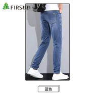 FIRS杉杉天絲牛仔褲男士萊賽爾薄款寬松直筒休閑夏季冰絲長褲子男士 藍(lán)色 28
