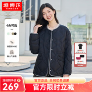 坦博爾達(dá)人推薦收腰設(shè)計(jì)羽絨服女秋冬菱格小香風(fēng)外套TD238268 黑色 160/84A