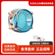 潘多拉（PANDORA）玫瑰金色藍色橢圓弧面寶石串飾女款 藍色 品牌原盒