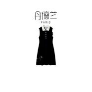丹德蘭針織連衣裙女2025夏季新款小香風(fēng)背心裙黑色顯瘦打底裙-1165 黑色 L （125-135斤）