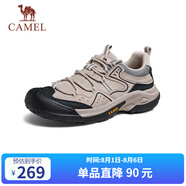 駱駝（CAMEL）踏山男士戶外登山復(fù)古皮面休閑低幫徒步鞋 G14A342696 埃爾沙 41