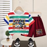 吉賽倫木棍人通通通表情包短袖 美國山海經(jīng)通通哥木棍人童裝衣服兒童短 2152#DX001+2152#酒紅短褲 120