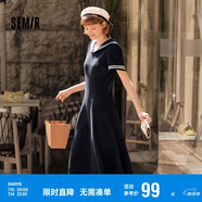 森馬連衣裙女海軍領(lǐng)學(xué)院風(fēng)氣質(zhì)夏白月光收腰長(zhǎng)裙溫柔109324114029