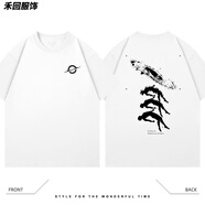 禾回?zé)o限可能宇宙印花短袖T恤太空迷設(shè)計(jì)感墜入時(shí)空男女通款水洗做舊 白色-250605 墜落時(shí)空-空雙面印 S 165/60KG