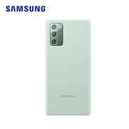 三星（SAMSUNG）適配Galaxy Note20 5G 硅膠保護(hù)殼手機(jī)殼手機(jī)輕薄軟殼四角全包防摔保護(hù)套薄款軟殼簡約官方原裝 Note20【 薄荷綠】