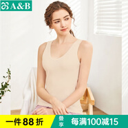 AB內(nèi)衣女士全棉本命年大紅彈力蕾絲花邊打底衫吊帶衫女式背心8191 淡玉 L