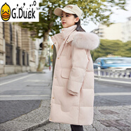 G.DUCKKIDS大童羽絨服女童防寒服中長款兒童羽絨服加厚洋氣女孩時(shí)尚外套潮 076#水晶粉 120 cm
