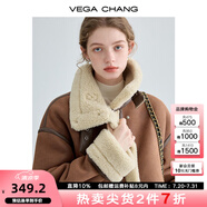 VEGA CHANG皮毛一體短外套女2025冬曠野美拉德加絨機(jī)車(chē)風(fēng)大衣oversize 焦糖棕 S