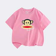 大嘴猴（paul frank）童裝兒童短褲T恤2025夏款寬松舒適中大童休閑運動時尚男女童上衣 435F淺粉 160