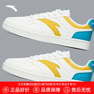 安踏（ANTA）板鞋男夏季小白鞋韓版撞色潮流休閑輕便舒適戶外運(yùn)動(dòng)滑板鞋子 象牙白/姜黃/里約綠-6 40.5 (250mm)