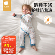 貝肽斯嬰兒衣服四季嬰兒連體衣春秋季寶寶打底純棉長袖室內(nèi)哈衣 雪原之境-偏襟 90cm