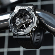 卡西歐（CASIO）手表男士GSHOCK鋼鐵之心金屬小鋼炮GA110GB男款黑金GM110圖片 GM-110-1A銀魂小鋼炮王一博同