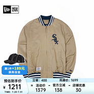 NEW ERA紐亦華MLB棒球NY夾克刺繡春秋男女情侶簡(jiǎn)約百搭運(yùn)動(dòng)休閑外套 13546437-卡其色 SOX 2XL