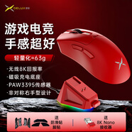 多彩（Delux）M900Pro V2高階無(wú)線(xiàn)鼠標游戲電競辦公鼠標2.4G/有線(xiàn)雙模PAW3395/3950輕量化人體工學(xué)設計 M900Pro【充電底座+8K接收器】中國紅
