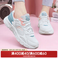 安踏女鞋易彎折跑鞋軟底夏季皮網(wǎng)緩震耐磨休閑運動(dòng)鞋防滑旅游鞋跑鞋 【皮網(wǎng)】白/櫻花粉/蟹殼青5566-1 37.5 （女6.5）