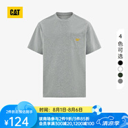 CAT卡特新品男士口袋繡花設計短袖T恤城市輕戶(hù)外 灰色 L