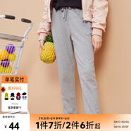 美特斯邦威休閑褲女秋季新款潮流寬松bf風運動褲子收腳口束腳褲子 冷塵灰 L 165 68A