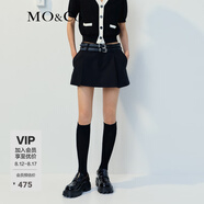 MO&Co.復(fù)古黑色A字低腰短裙半身裙附雙腰帶設(shè)計(jì)感裙子辣妹風(fēng)moco 黑色-第2批 S 160