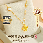 禮意久久LiYi99四葉草999足金黃金吊墜項(xiàng)鏈女2025新款生日禮物女生七夕節(jié)禮物 七夕情人節(jié)禮物女朋友七夕禮物送女友紀(jì)念日送老婆實(shí)用 【999足金吊墜+925銀鍍金鏈】生日禮物女生高級(jí)