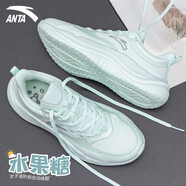 安踏女鞋跑步運動鞋子女夏季網(wǎng)面薄款透氣輕便減震高顏值跑鞋葉子 淺曦綠 （水果糖） 38