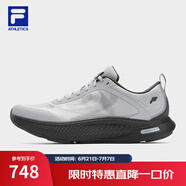 FILA官方男鞋NUVOLE JOG路跑鞋2025夏新款柔云健步鞋運動鞋 雨霧灰-NC 40