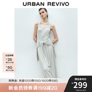 UR2025夏季新款女裝潮流慵懶假兩件拼接無(wú)袖連衣裙UWJ750043 冷灰 M
