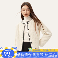 網(wǎng)易嚴(yán)選【秋冬新品】極簡極奢女式小香風(fēng)顆粒絨外套 米白色 M
