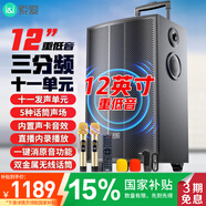 索愛(ài)（soaiy）SA-X62舞臺級12吋大功率重低音廣場(chǎng)舞電木吉他樂(lè )器音箱網(wǎng)紅直播戶(hù)外藍牙拉桿聲卡話(huà)筒
