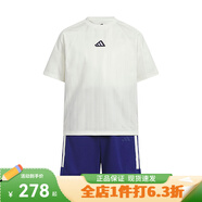 adidas阿迪達斯25新款大童運動(dòng)休閑短袖短兩件套透氣套服 KA1020 KA1020 164