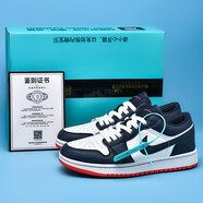 AJ男鞋莆田aj低幫low黑白熊貓鞋dunk板鞋女款空軍一號運動(dòng)鞋中大童 aj1午夜藍 37 碼