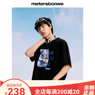美特斯邦威（Meters Bonwe）美特斯邦威T恤男2025夏季新款休閑撞色印花短袖潮流印花上衣 影黑 影黑 S16588A 均碼