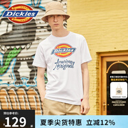 dickies 純棉短袖T恤男 情侶男女同款 印花休閑百搭上衣7087 白色 2XL